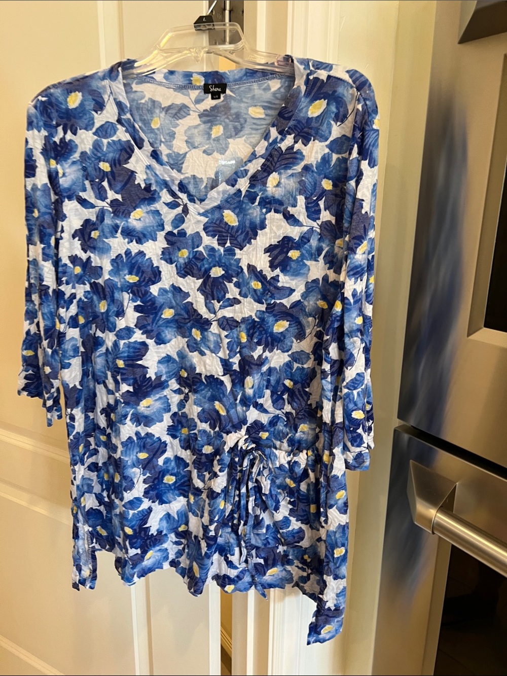 Sienna Blue Floral V-Neck Long Sleeve Top